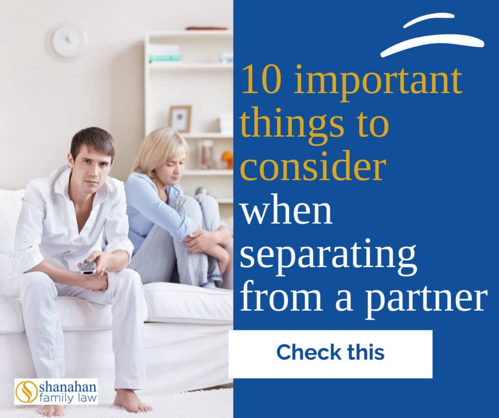 important things to consider when separating