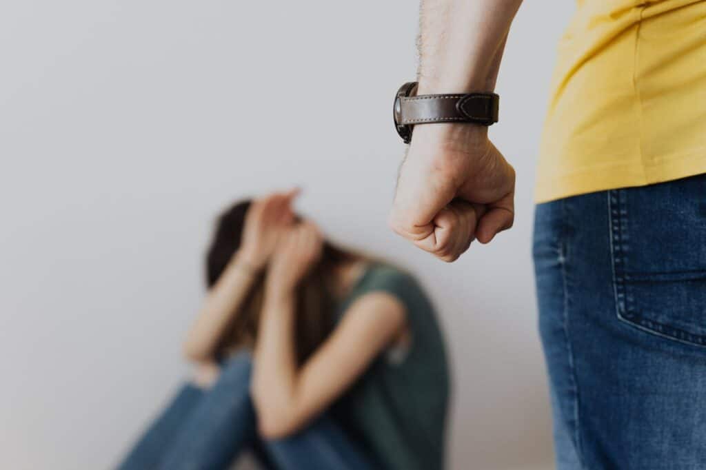 a woman experiencing domestic violence