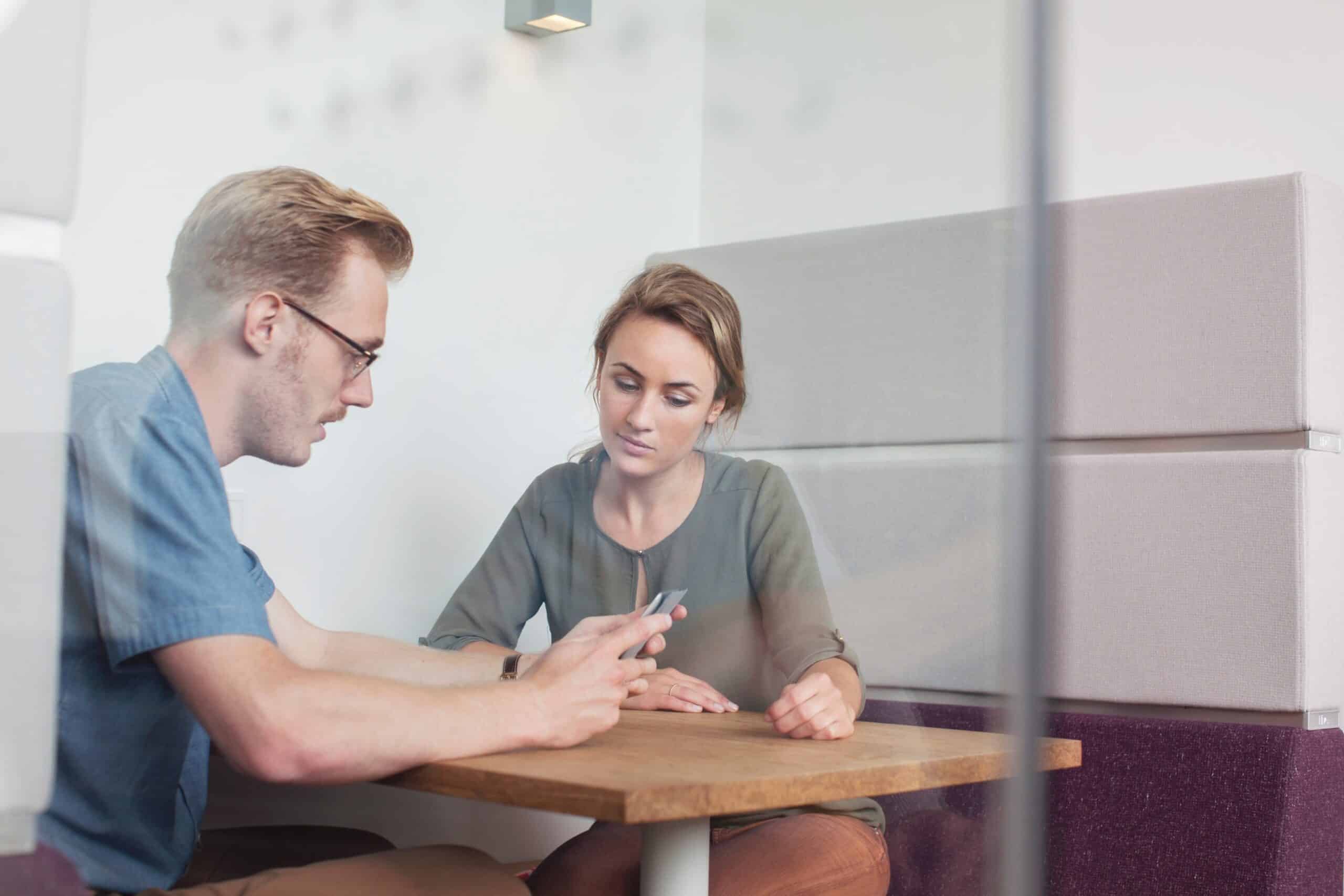 ex-couple having a conversation for separation