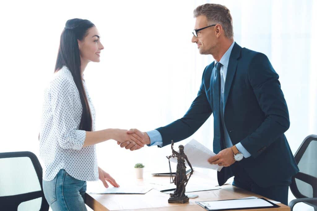 Business Agreement Reached with Successful Woman and Man